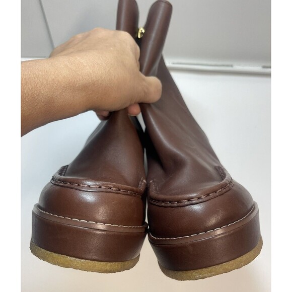Coach Leather Brady Bootie In Walnut Brown Sz 8.5 New - Picture 7 of 11